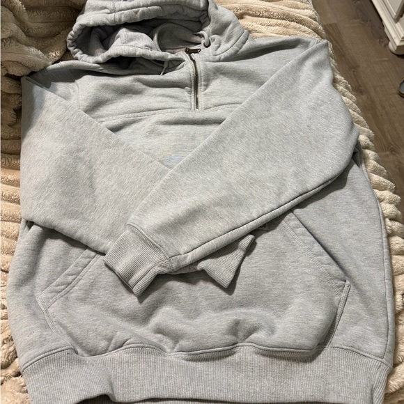 Men’s Carhartt Rain Defense Gray Quarter-Zip Hoodie - Size Large - Picture 2 of 4